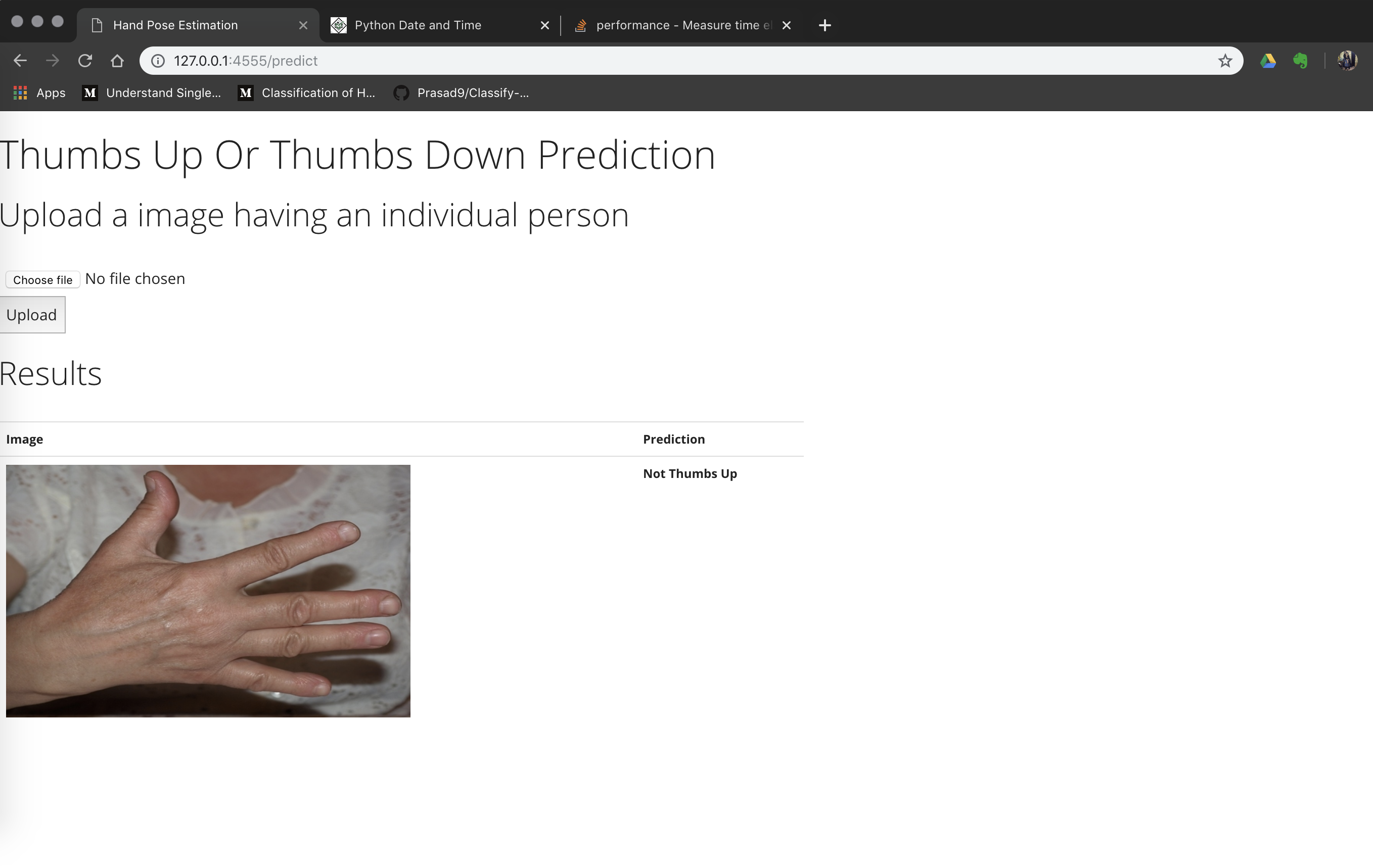 Web App Demo Hand Gesture